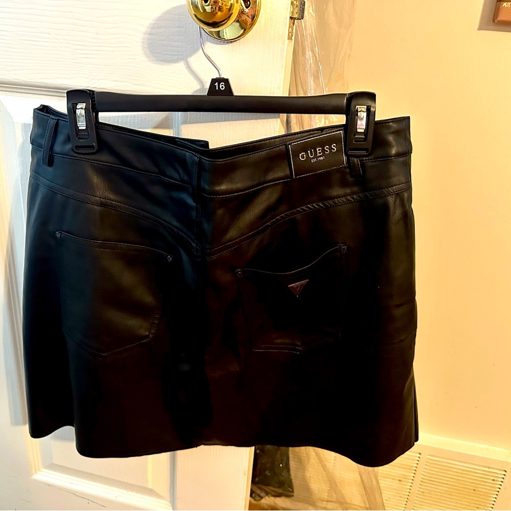 Guess black leather skirt. Never worn